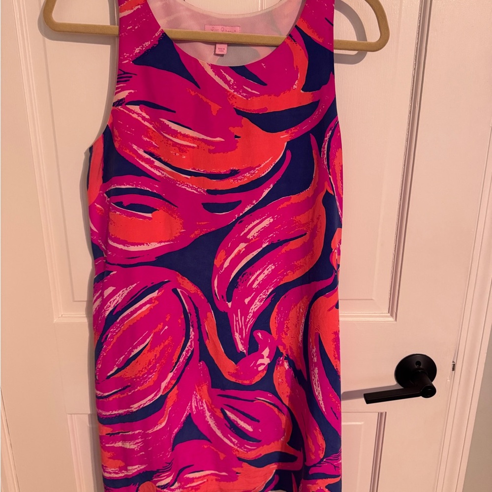 Lilly Pulitzer Pink, Blue & Magenta Abstract Print Dress
